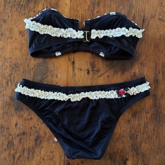 Betsey Johnson Lacy Florettes Halter Bikini - Picture 8 of 9